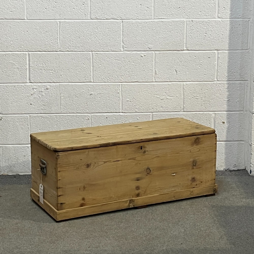 Long Old Rustic Pine Blanket Box