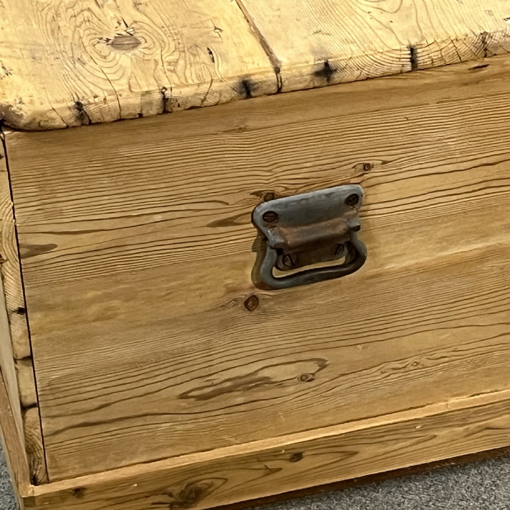 Long Old Rustic Pine Blanket Box View X