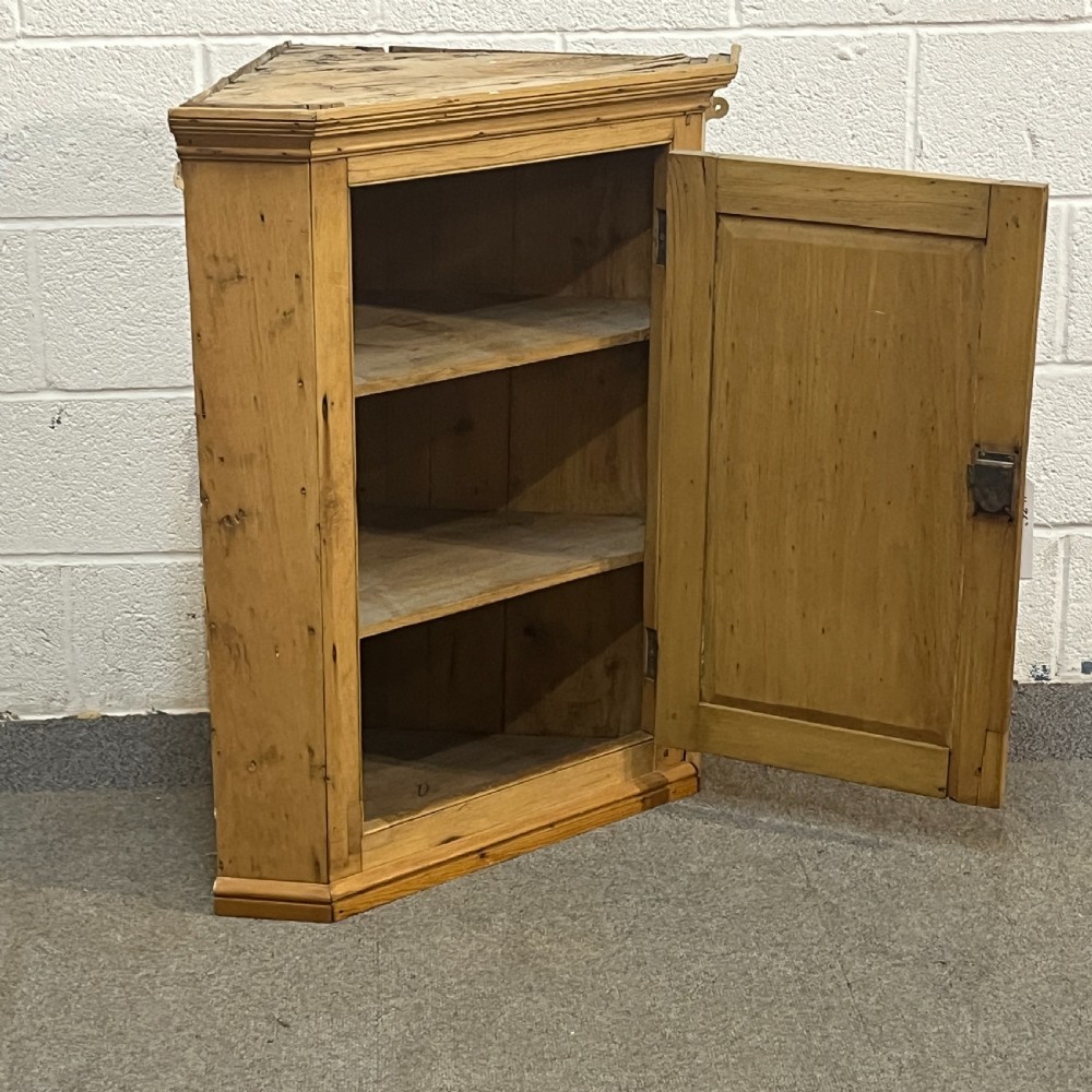 Victorian Pine Wall Hanging Corner Cupboard View II