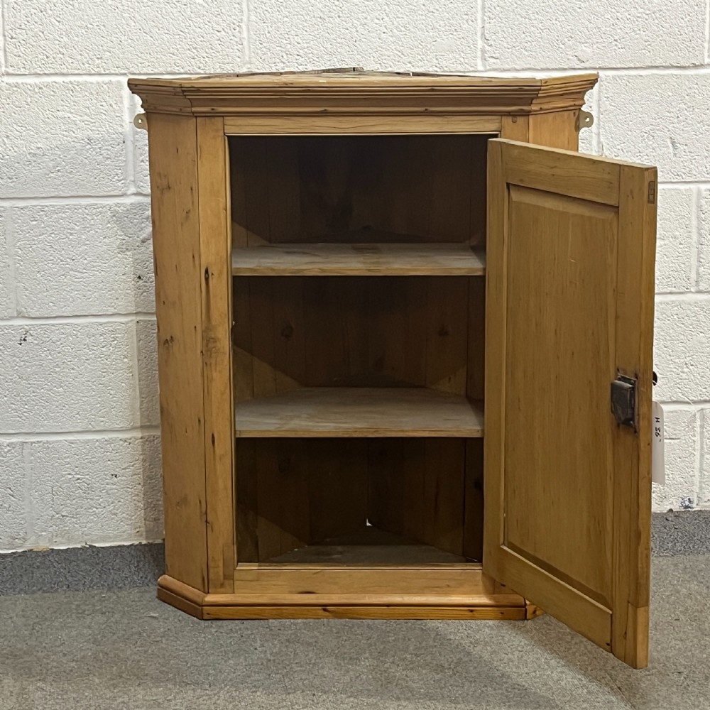 Victorian Pine Wall Hanging Corner Cupboard View III