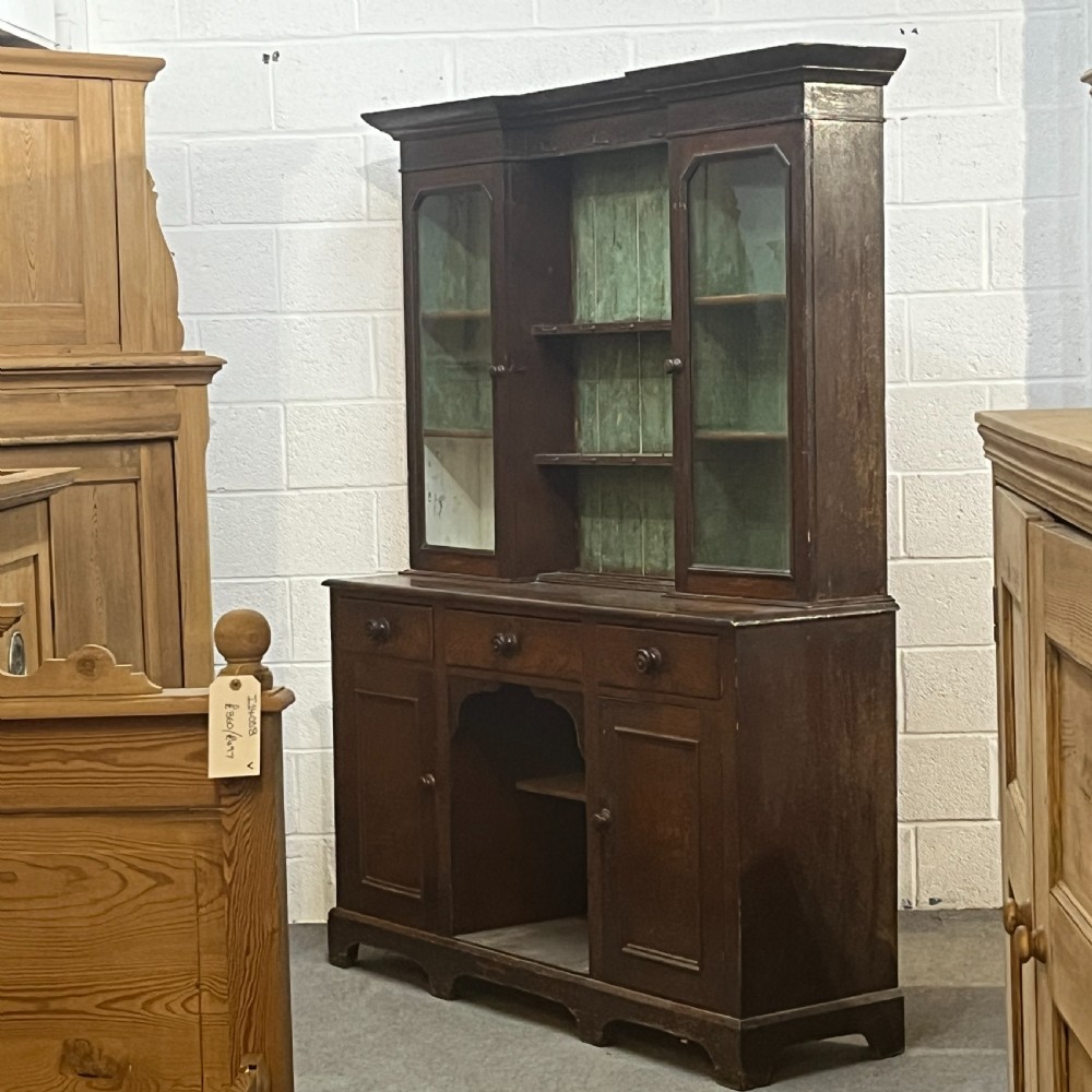 Partly Glazed South Wales Painted Antique Pine Dresser View VI