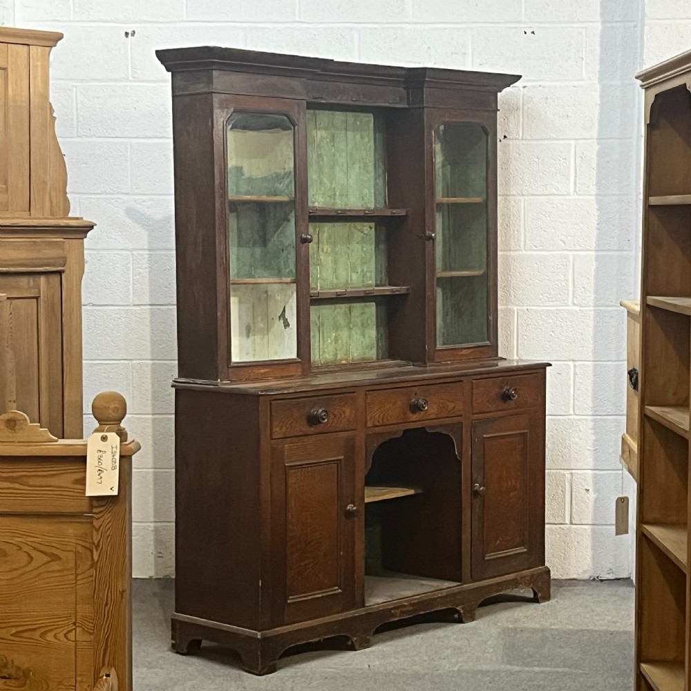 Partly Glazed South Wales Painted Antique Pine Dresser View VII