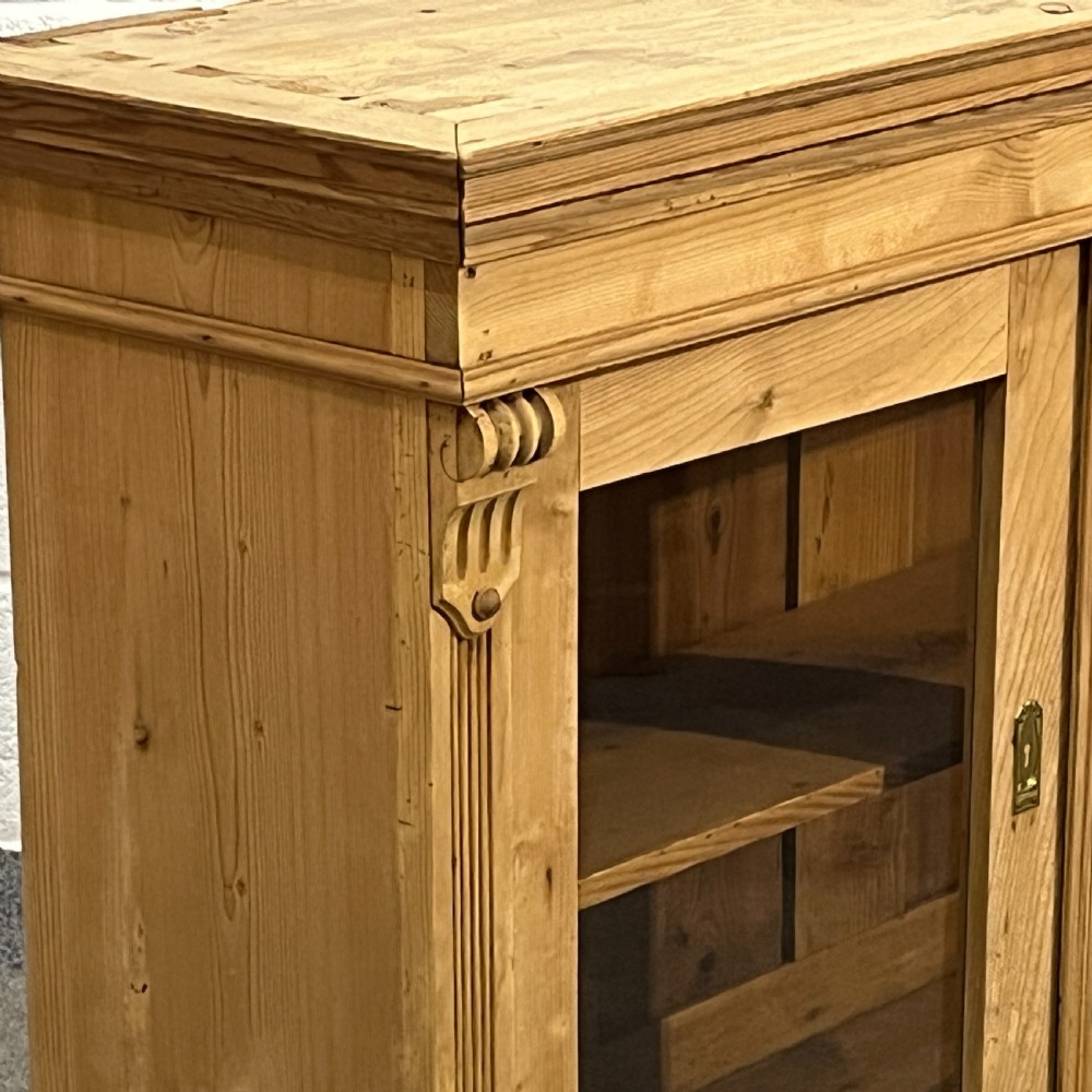 Glazed Antique Pine Wall-Hanging Display Cabinet View VI