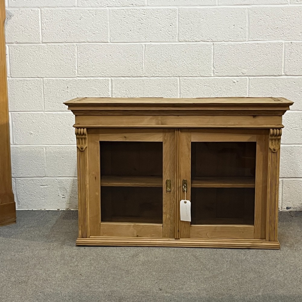 Glazed Antique Pine Wall-Hanging Display Cabinet View VII