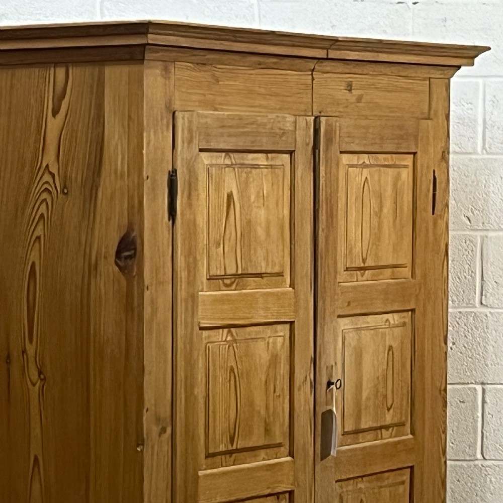 Very Old Double Pine Wardrobe With Bottom Drawers View VI