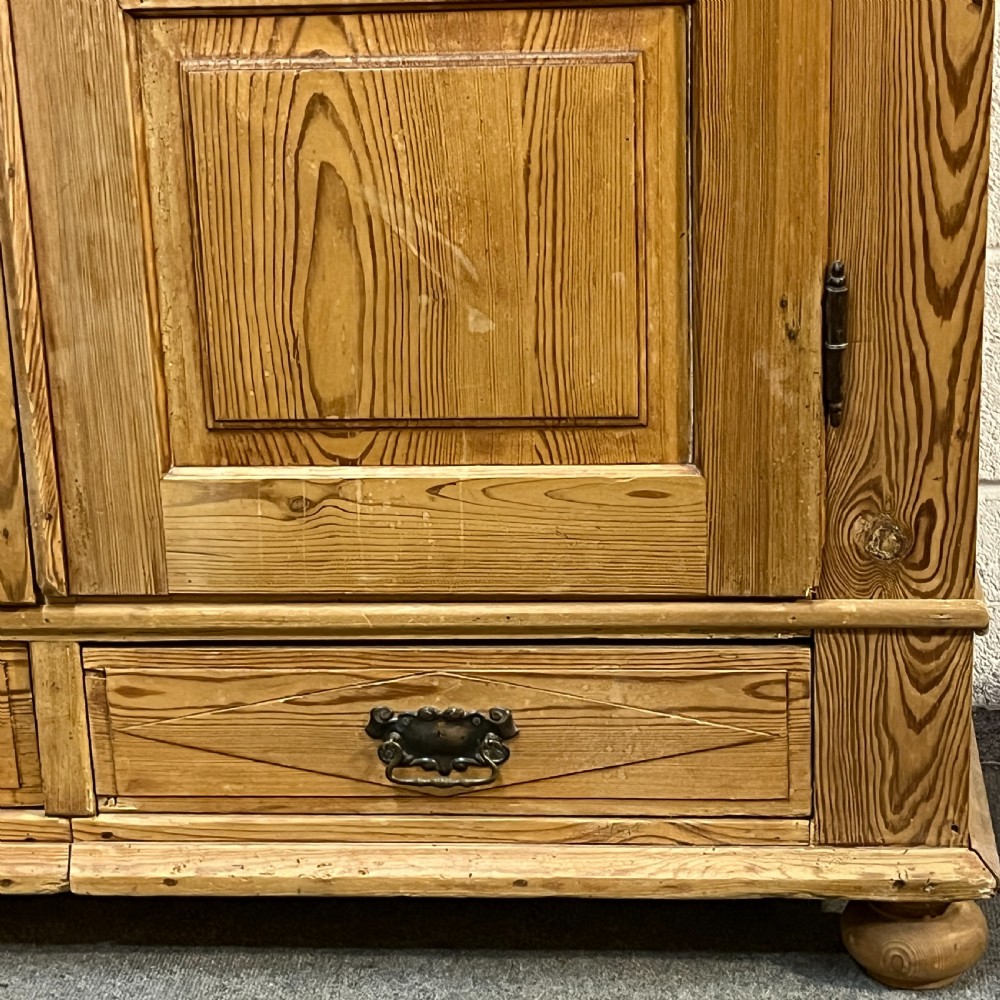 Very Old Double Pine Wardrobe With Bottom Drawers View VIII