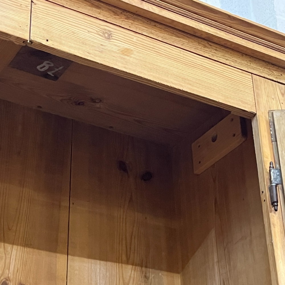 Very Old Double Pine Wardrobe With Bottom Drawers View X