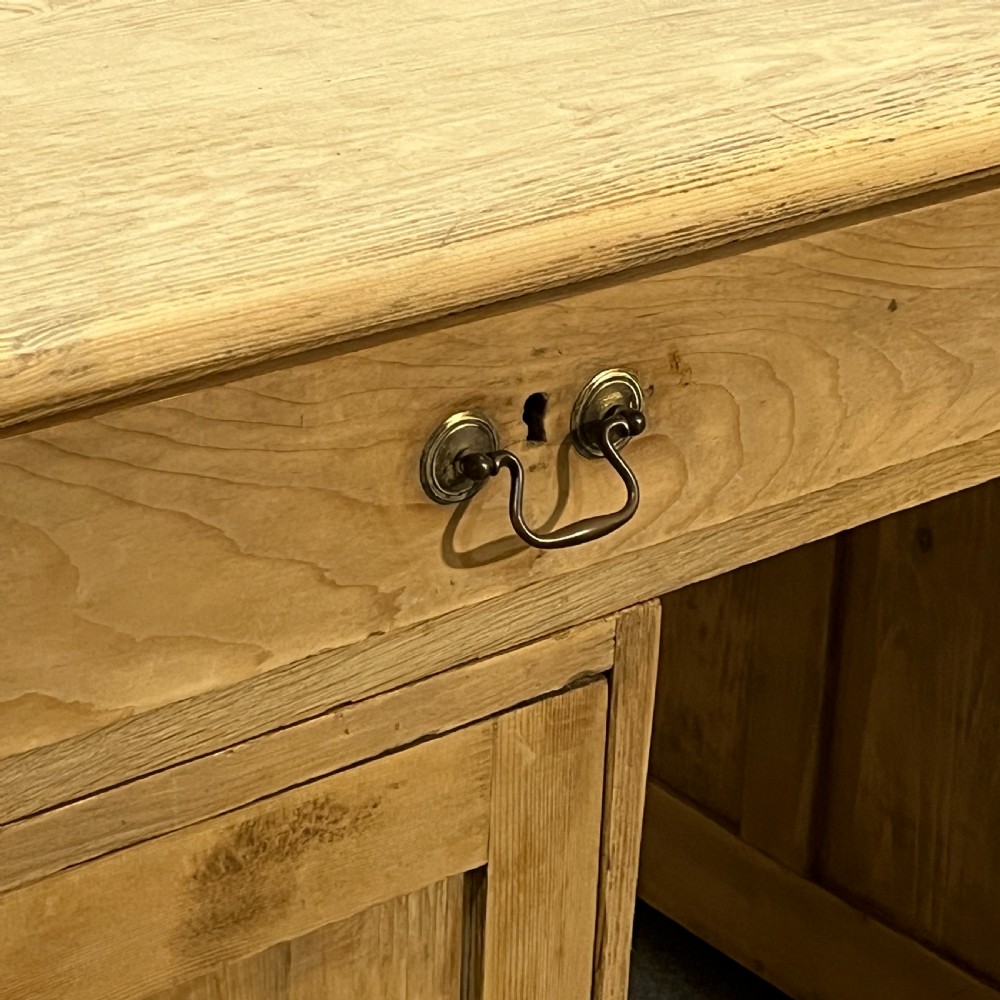 Large English Antique Pine Pedestal Desk View X
