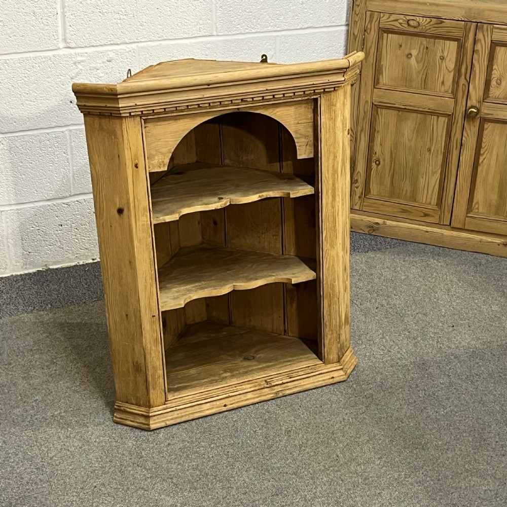 Small Wall Hanging Victorian Pine Corner Cupboard View II