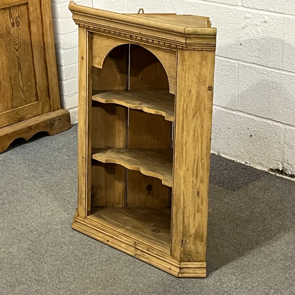 Small Wall Hanging Victorian Pine Corner Cupboard View III