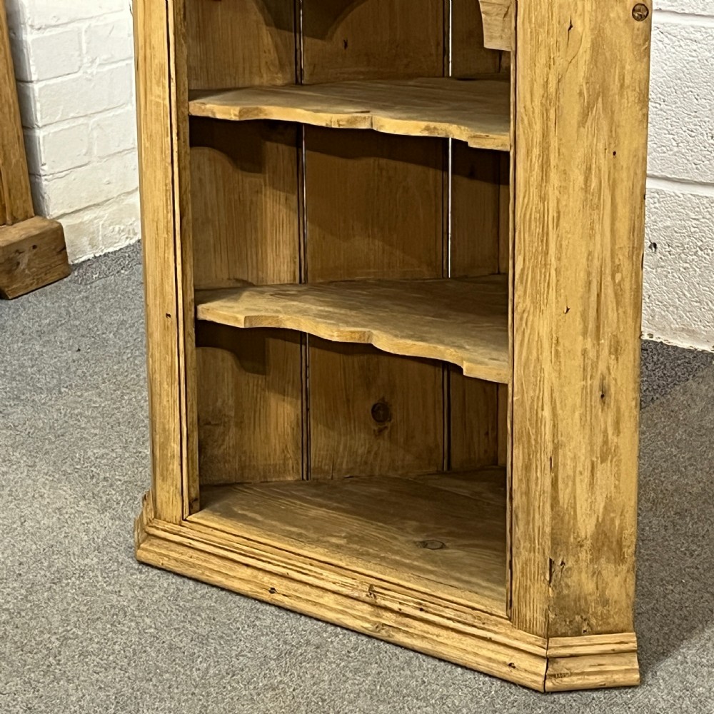 Small Wall Hanging Victorian Pine Corner Cupboard View V