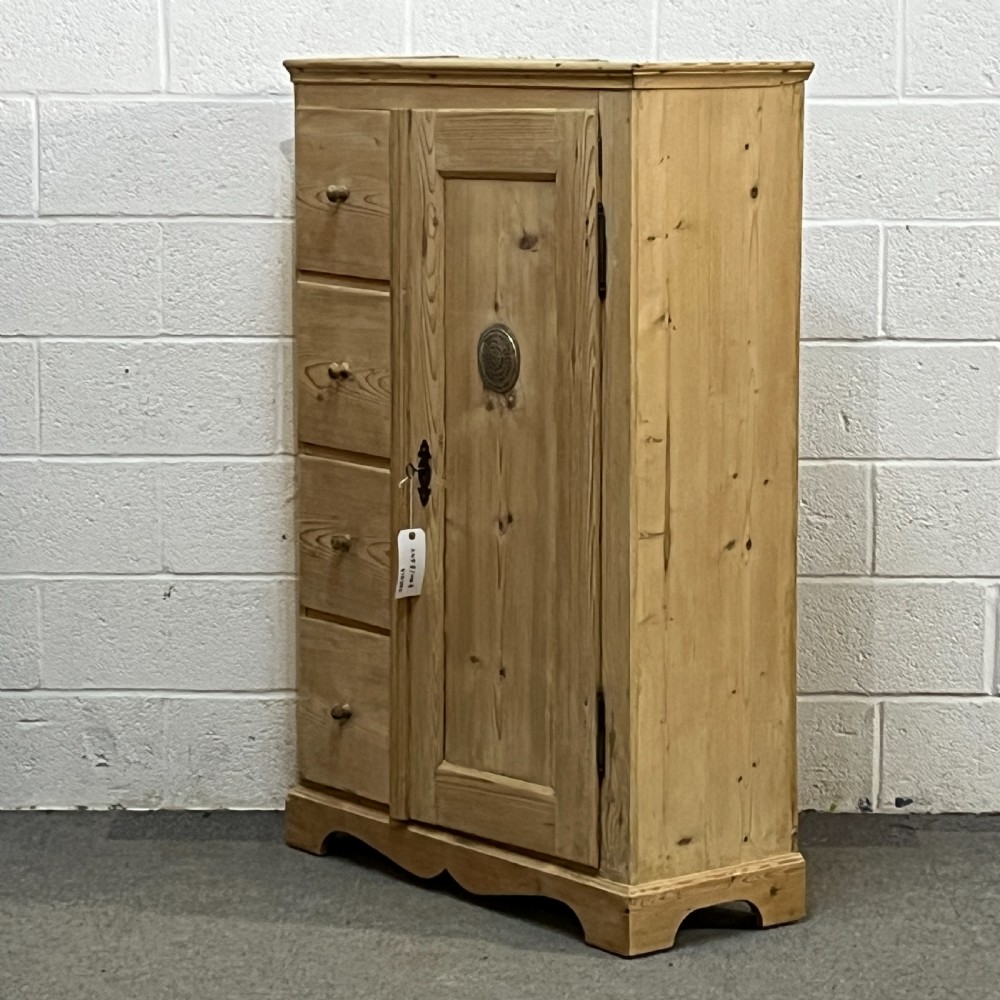 Old Pine Larder Cupboard With Drawers View II