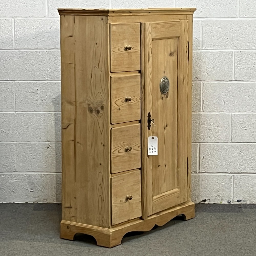 Old Pine Larder Cupboard With Drawers View III