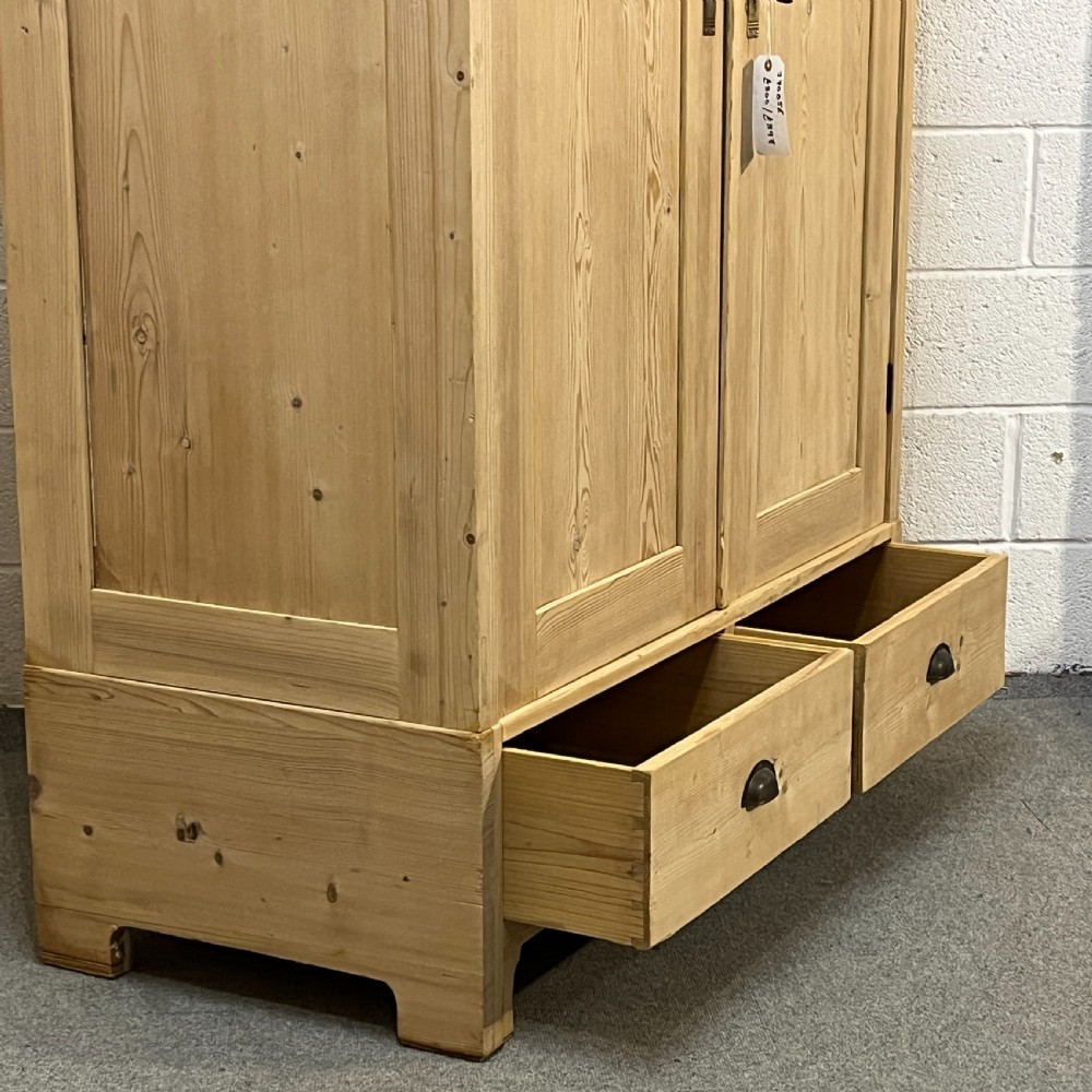 1920’s German Pine Wardrobe With Bottom Drawers (Dismantles) View V