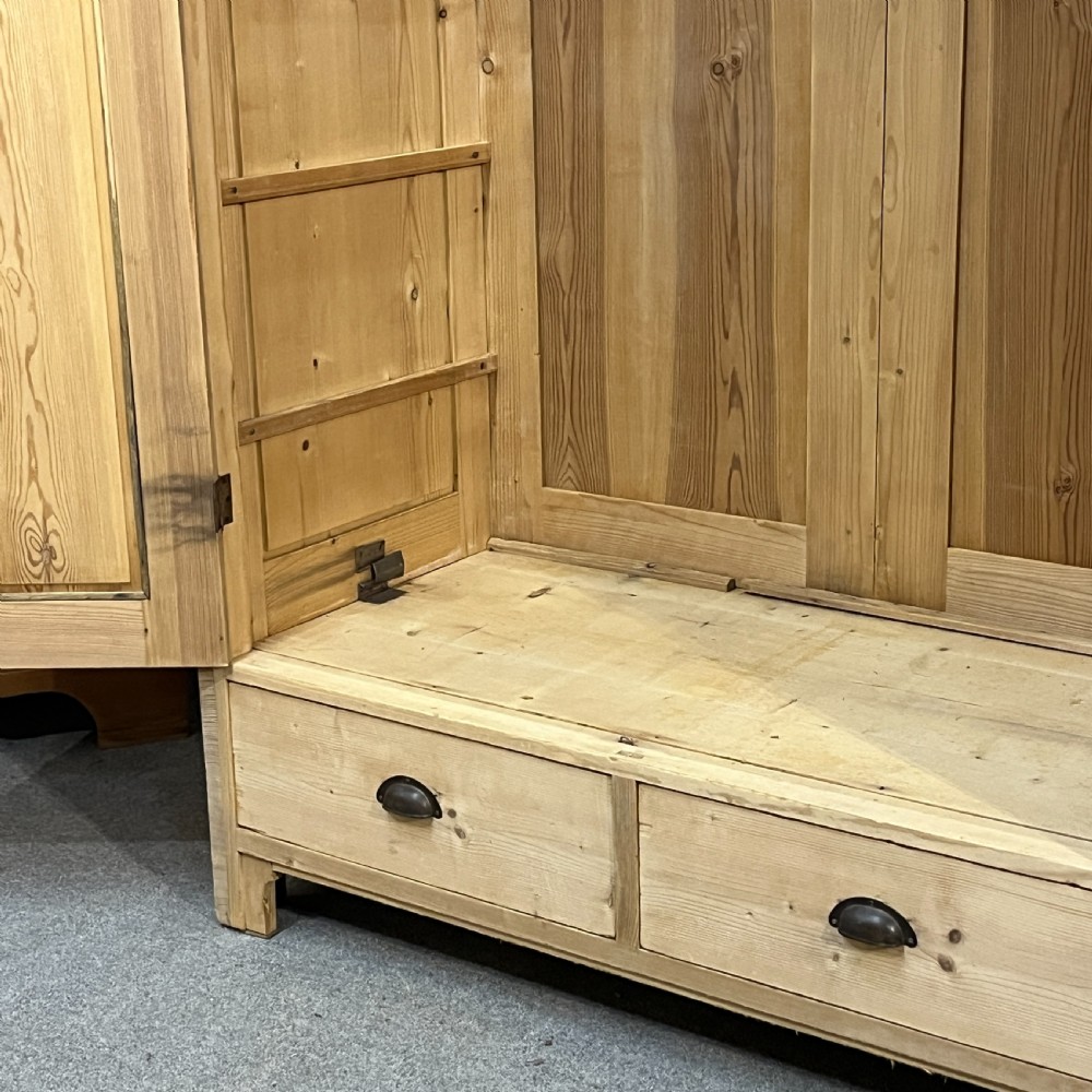1920’s German Pine Wardrobe With Bottom Drawers (Dismantles) View VI