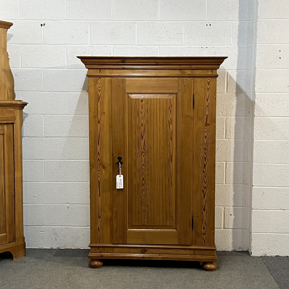 Large Old Pine Single Door Waxed Storage Cupboard