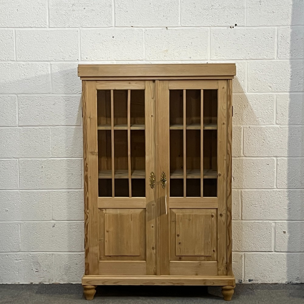 Glazed 2 Door 1920’s Pine Display Cabinet