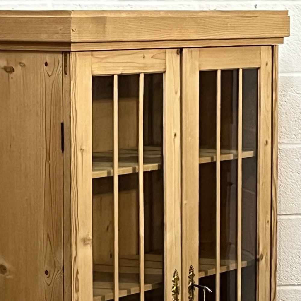 Glazed 2 Door 1920’s Pine Display Cabinet View IV
