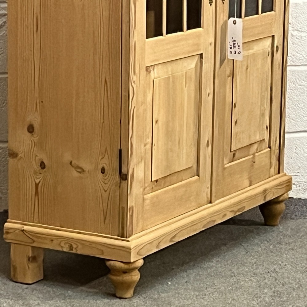 Glazed 2 Door 1920’s Pine Display Cabinet View V