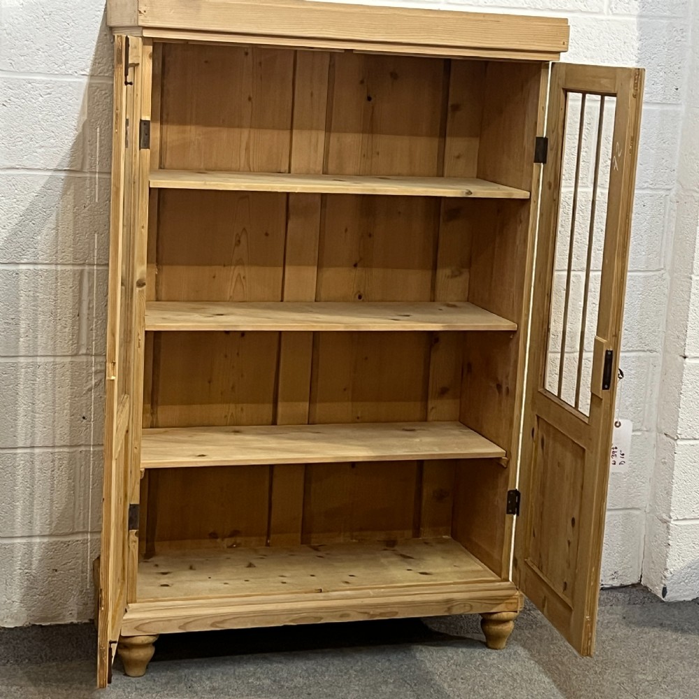Glazed 2 Door 1920’s Pine Display Cabinet View VI