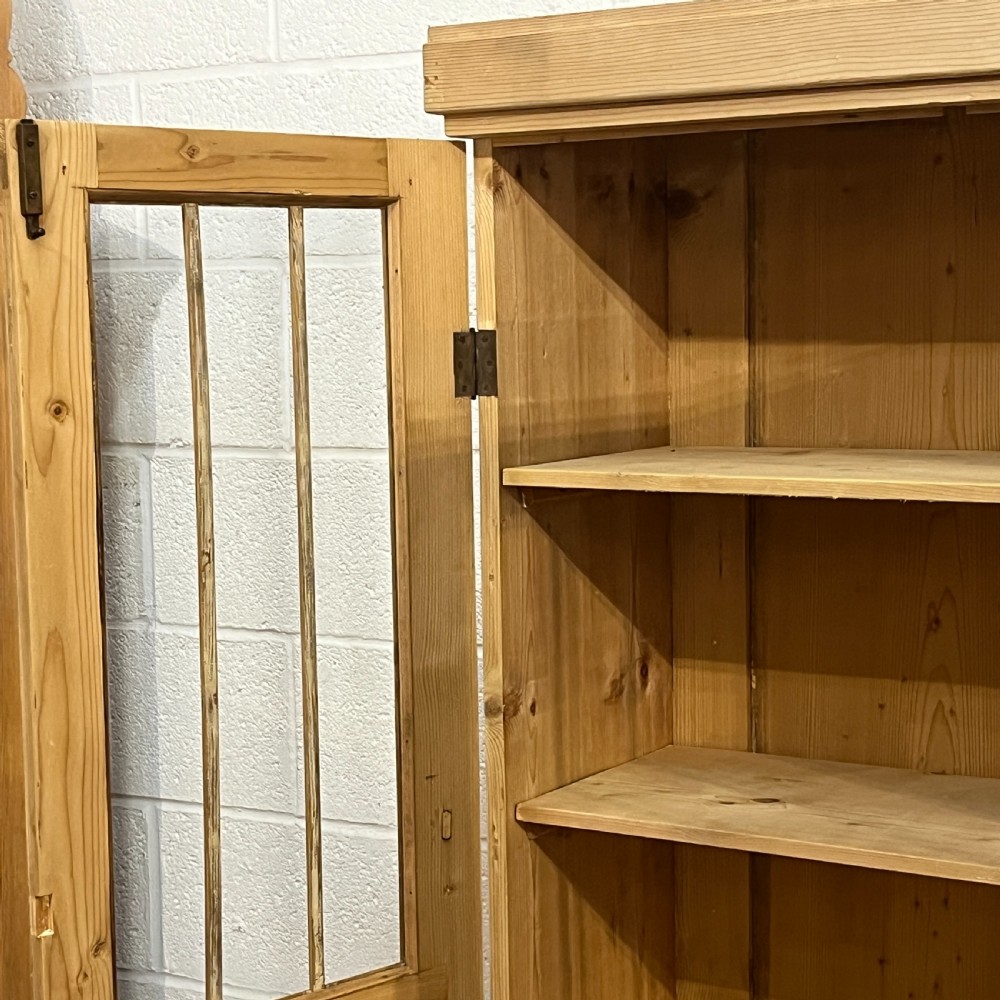 Glazed 2 Door 1920’s Pine Display Cabinet View VII