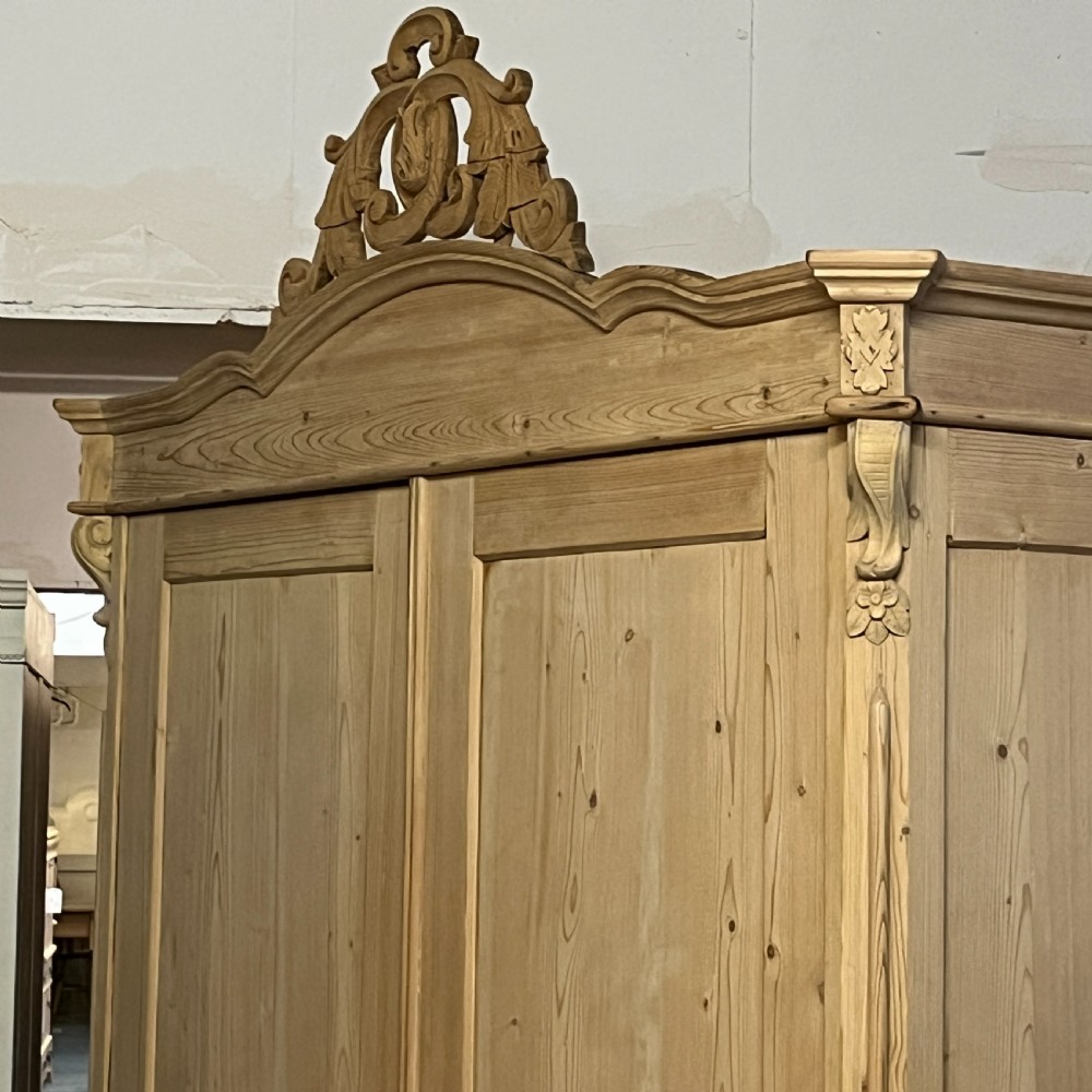 Very Large Shelved Antique Pine wardrobe With Bottom Drawers (Dismantles) View IV