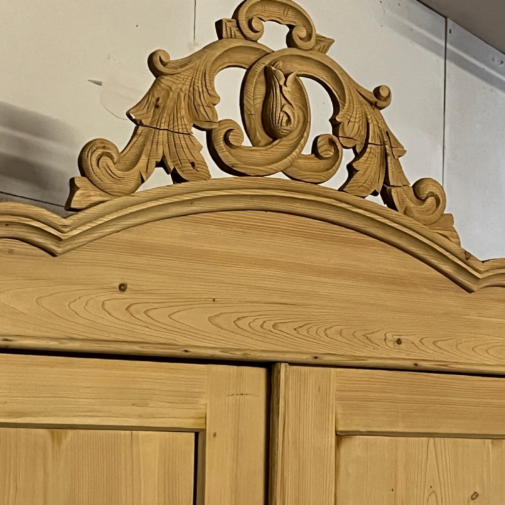 Very Large Shelved Antique Pine wardrobe With Bottom Drawers (Dismantles) View VI