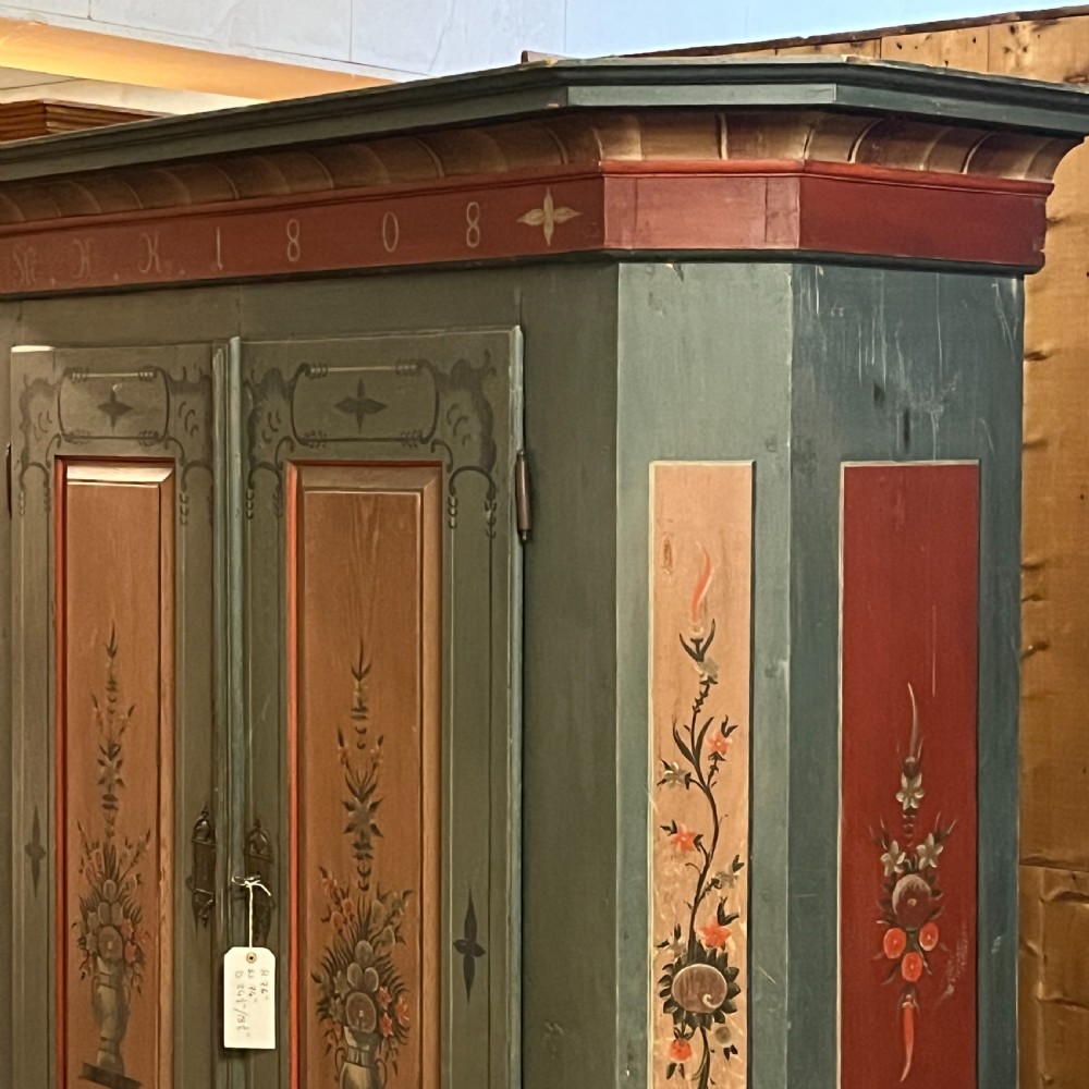 Beautiful Early 1800's Original Painted Pine Armoire View V