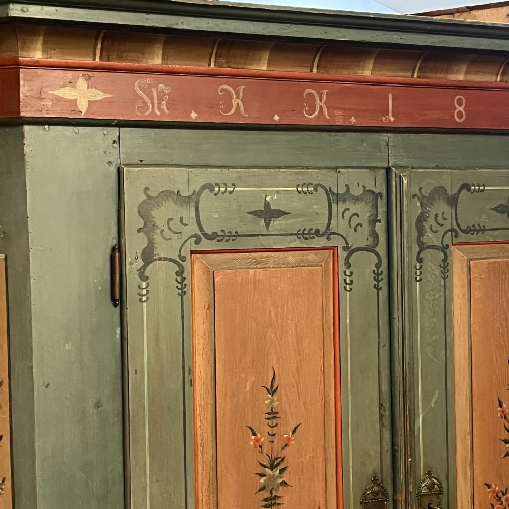 Beautiful Early 1800's Original Painted Pine Armoire View VI