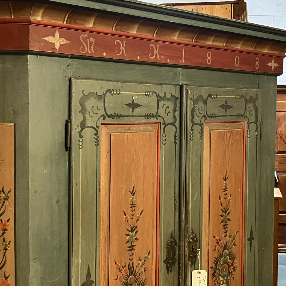 Beautiful Early 1800's Original Painted Pine Armoire View IX
