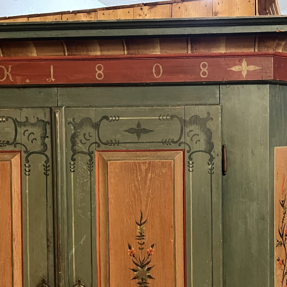 Beautiful Early 1800's Original Painted Pine Armoire View X