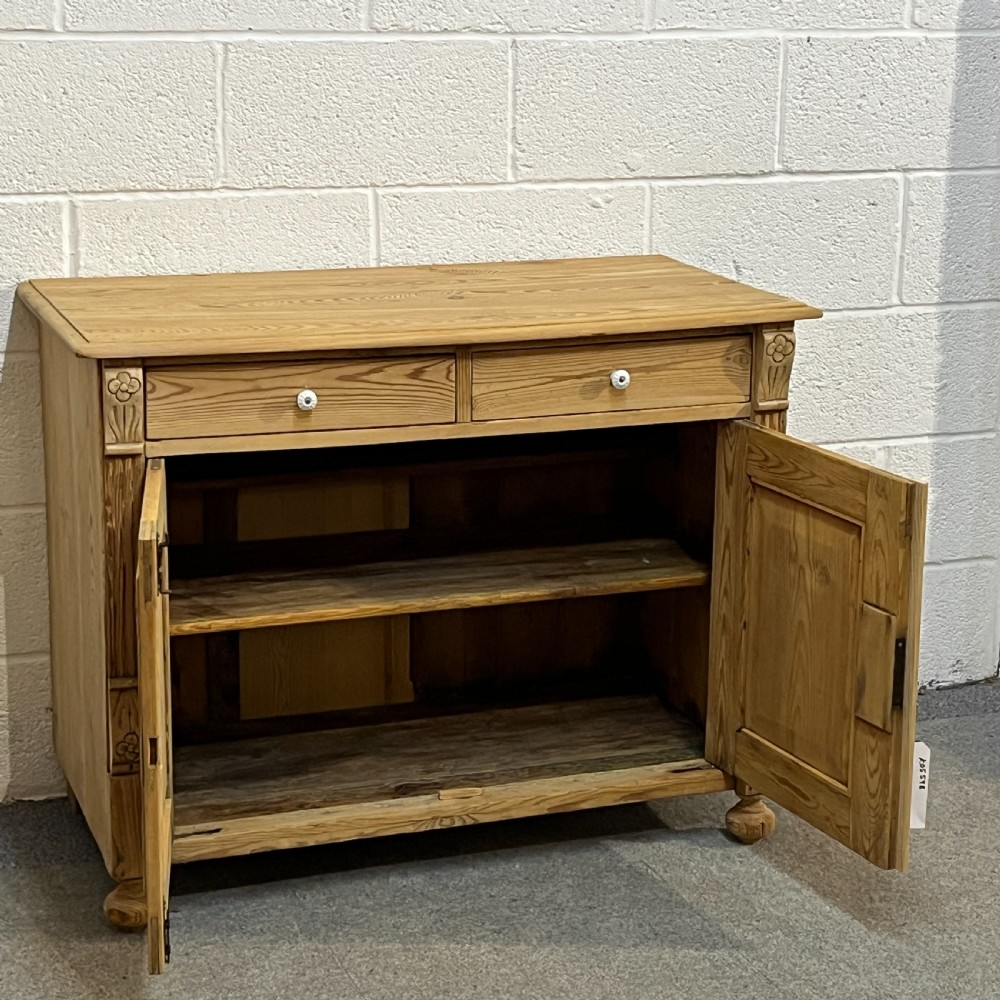 Medium Sized Antique Pine 2 Drawer 2 Door Cupboard View IV