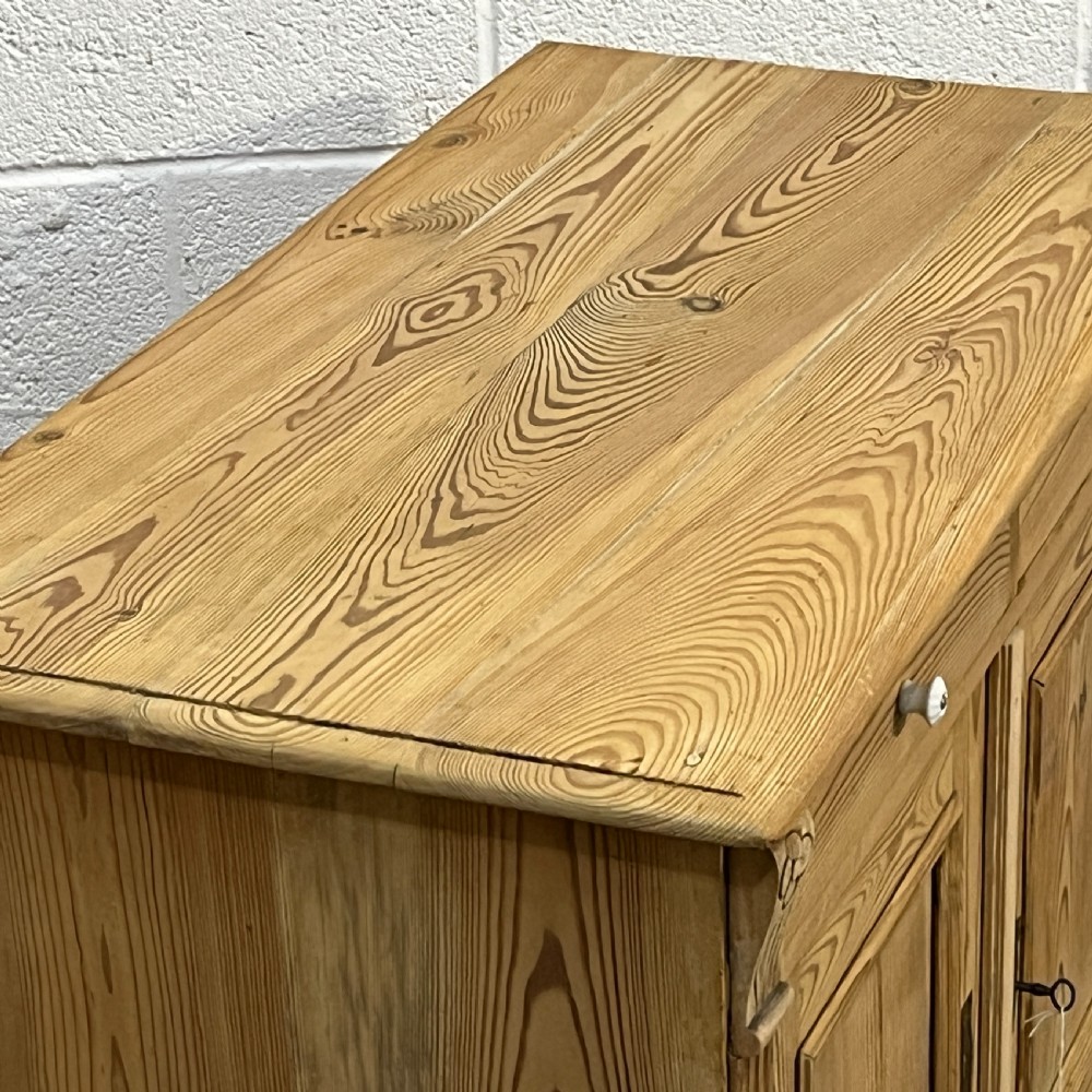 Medium Sized Antique Pine 2 Drawer 2 Door Cupboard View V