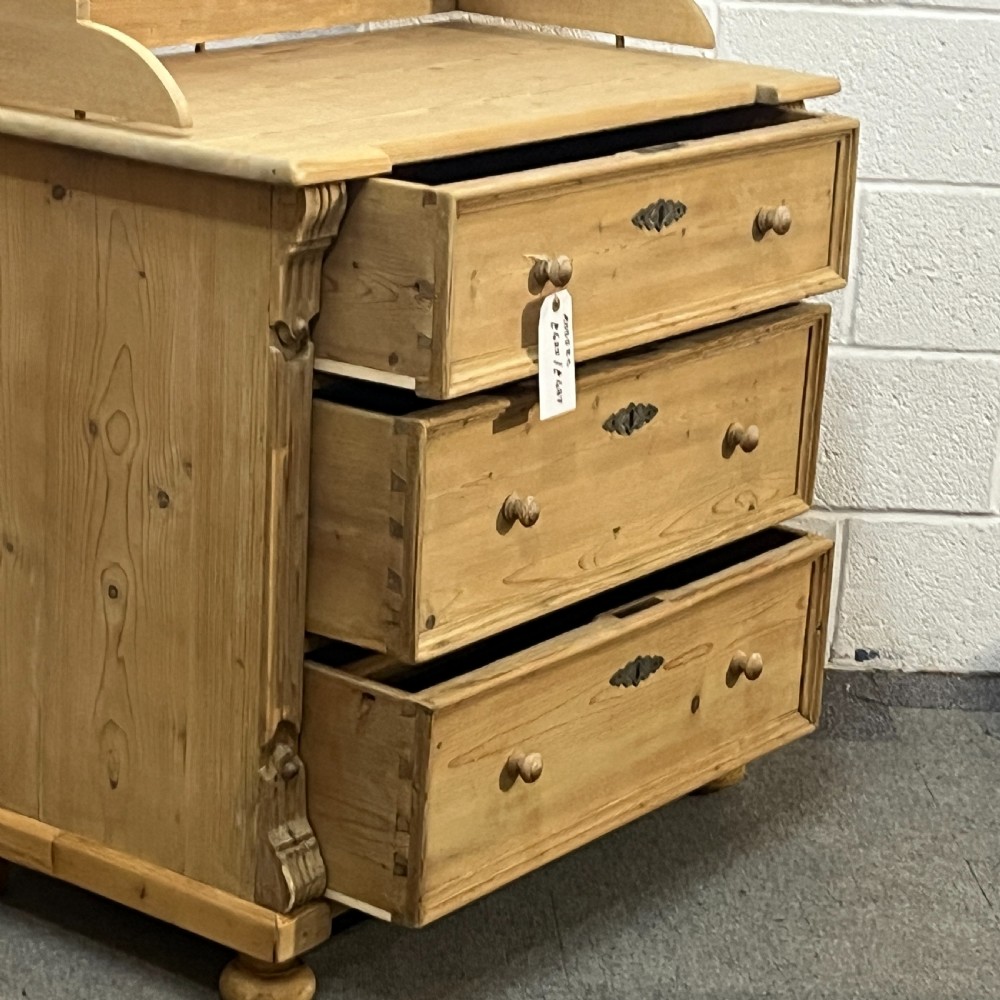 Antique Pine Chest Of 3 Drawers View V