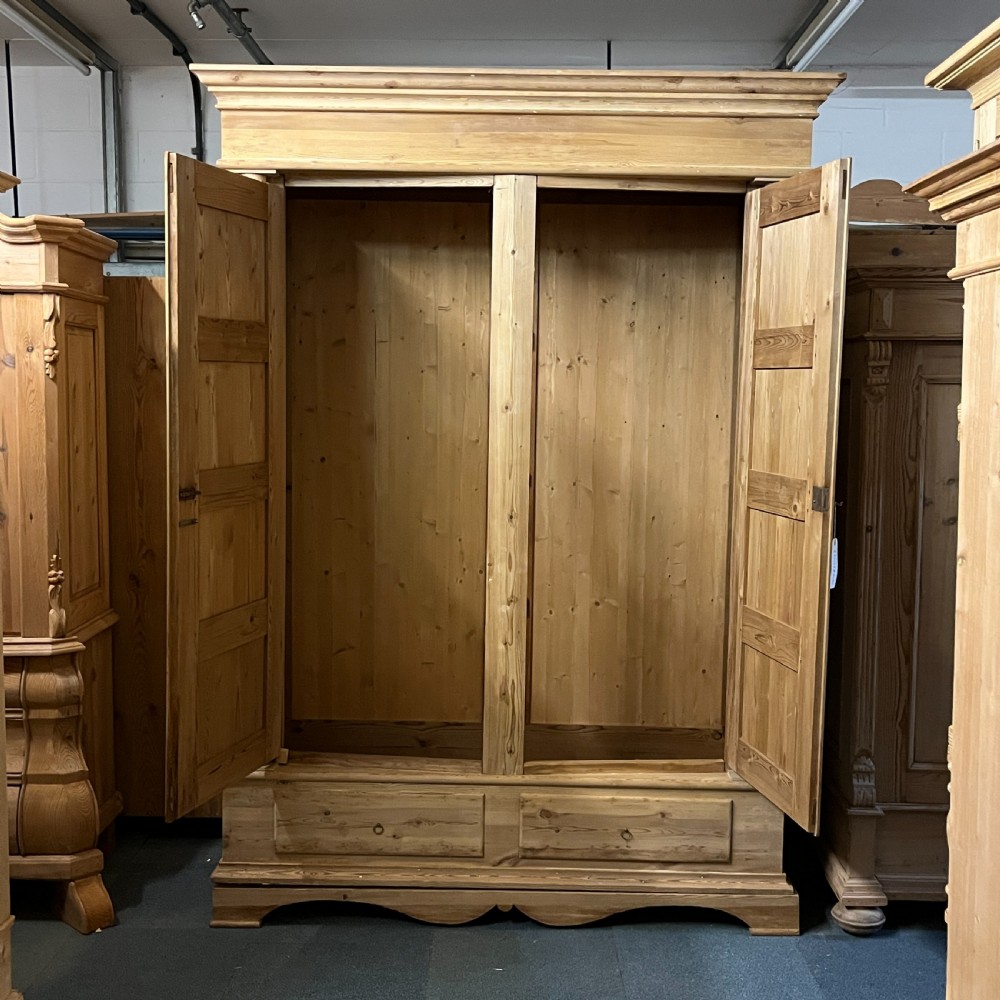 Extremely Tall Danish Antique Pine Column Wardrobe View III