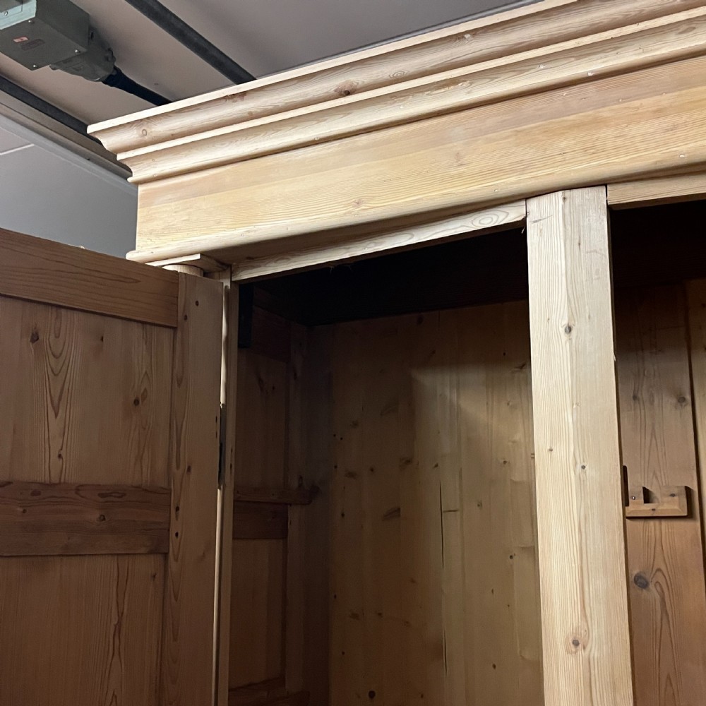Extremely Tall Danish Antique Pine Column Wardrobe View VIII
