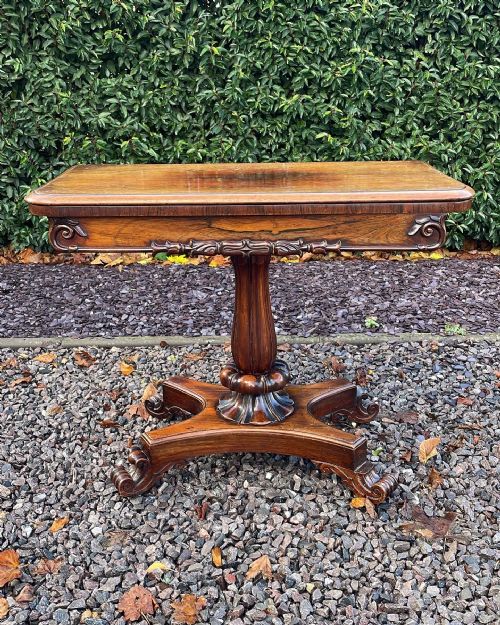 Quality William IV Rosewood Fold Over Card Table.

