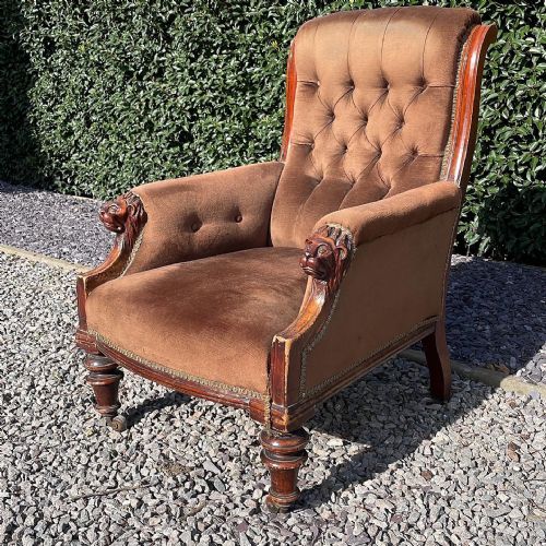 Victorian Mahogany Library Armchair.
