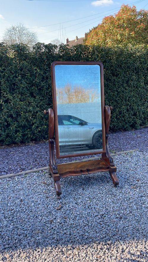 Victorian Mahogany Cheval Mirror.
