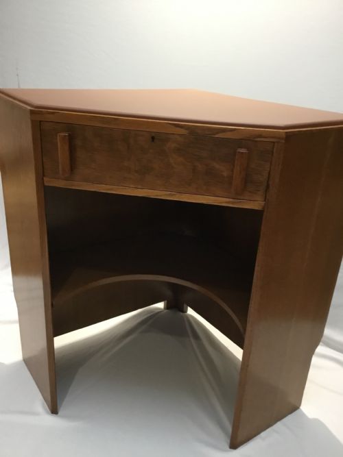 Art Deco Oak Heals Corner Desk.
