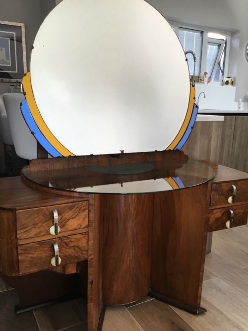 An Impressive Walnut Art Deco Dressing Table