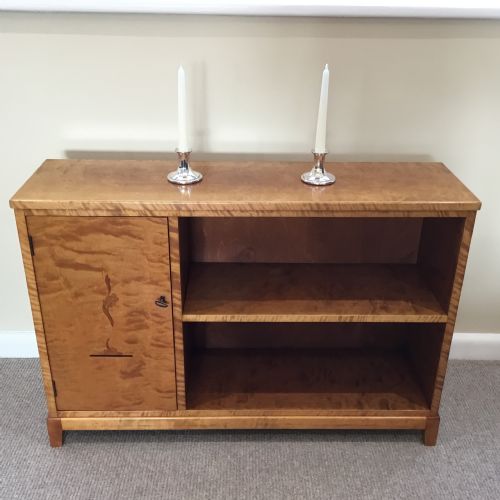 An Art Deco Swedish Low Bookcase and Side Cupboard.