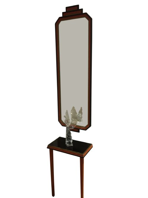 A Striking Art Deco Pier Mirror and Matching Console Table