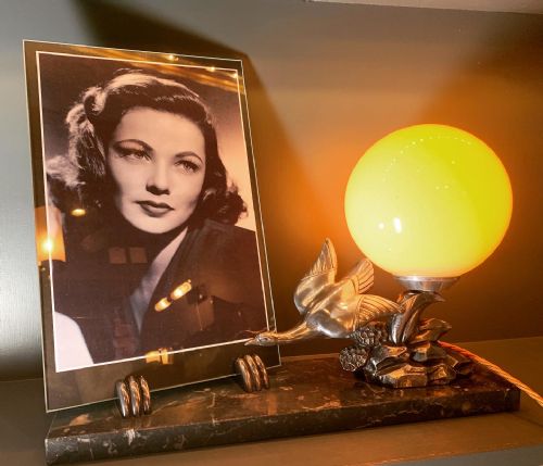 Art Deco Combined Photo Stand and Lamp by Limousin