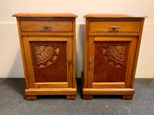Art Deco Pair of Bedside Cabinets
