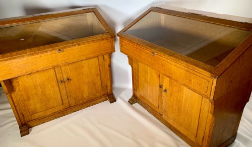 Pair of Art Deco Oak Display Cabinets

