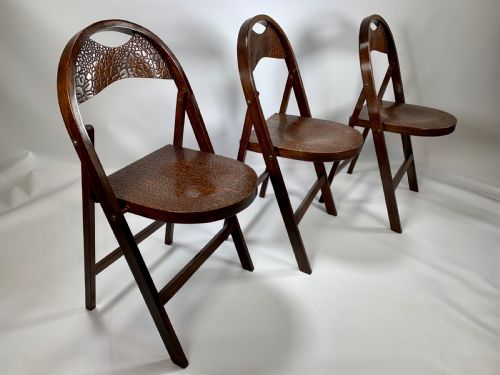 Three Bentwood Thonet B751 Folding Chairs