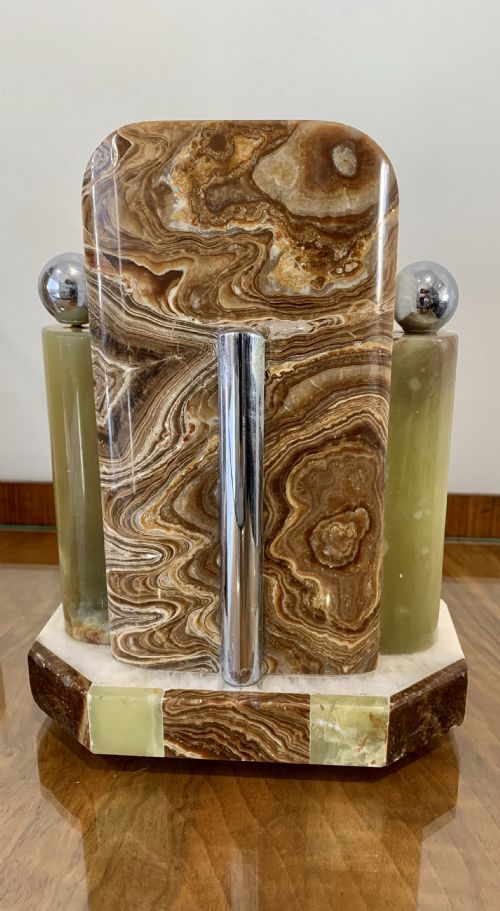 fig 1. Art Deco French Clock with Garnitures.