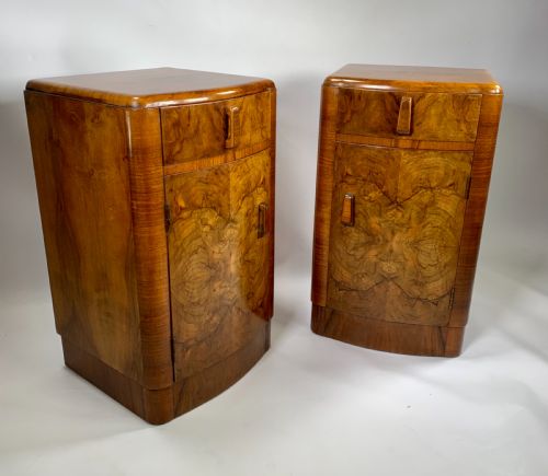 A Pair of Art Deco Bedside Cabinets.