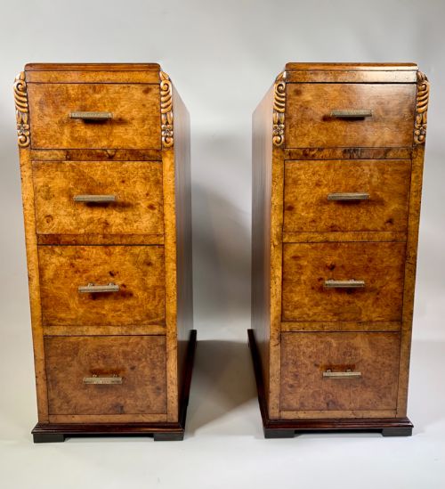 Art Deco Pair of Bedside Cabinets